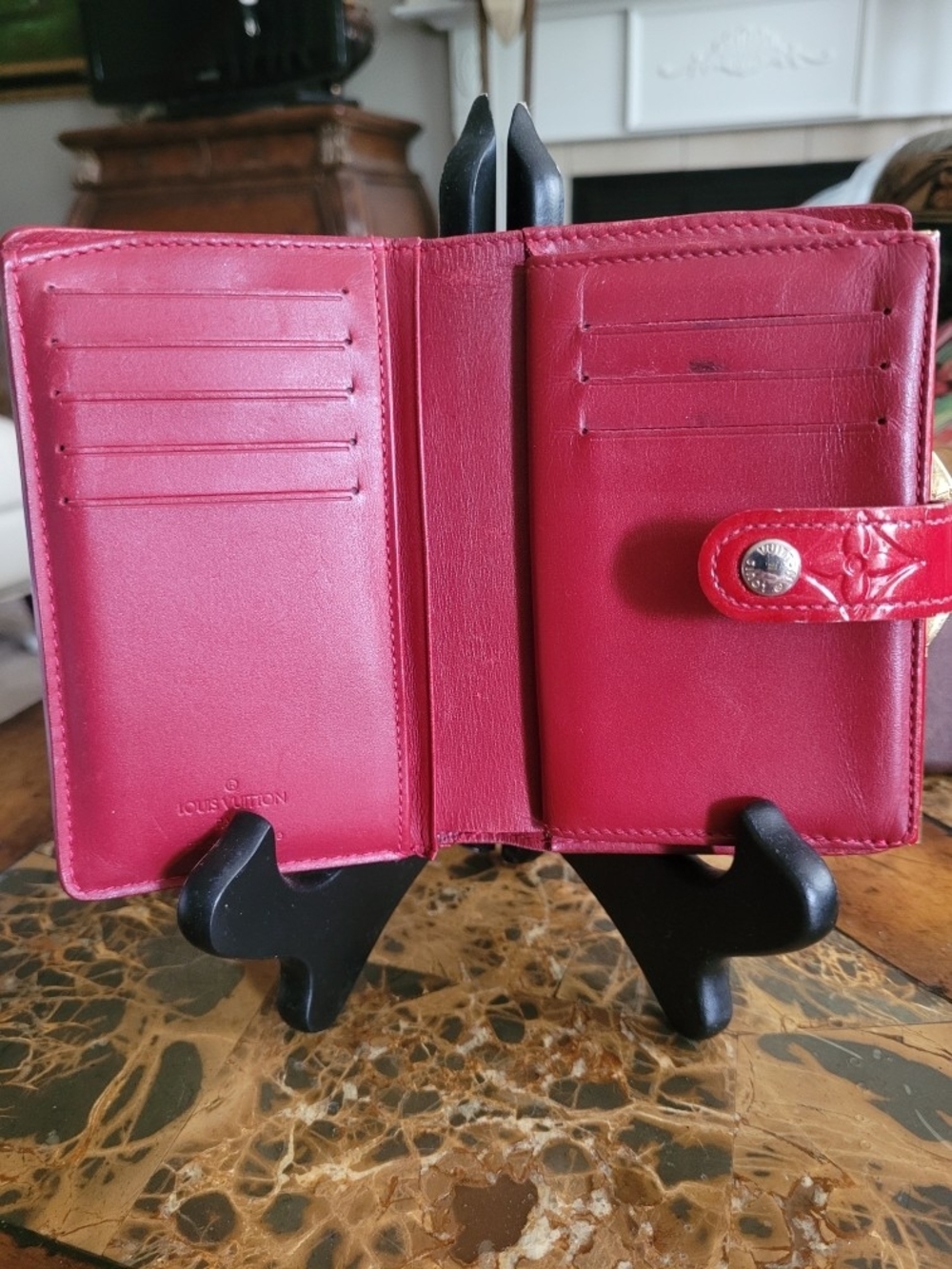 Louis Vuitton Red Vernis Compact Wallet - Picture 6 of 9